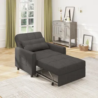 Bealife Sessel 3 in 1 Klappsessel, Schlafsessel, Liegesessel, 191 cm erweiterte Dunkelgrau AR22 - Dunkelgrau