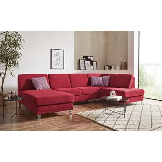 sit&more Wohnlandschaft U-Form Federkern 3-Sitzer Bordeaux