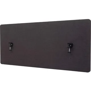 MCW Akustik-Tischtrennwand MCW-G75, Büro-Sichtschutz Schreibtisch Pinnwand, doppelwandig Stoff/Textil ~ 60x140cm braun-grau