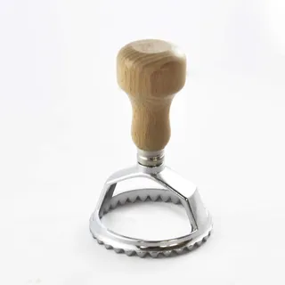HOUSE COLLECTION, Nudelform Ravioliform, rund, Holzgriff, Edelstahl, 6 cm