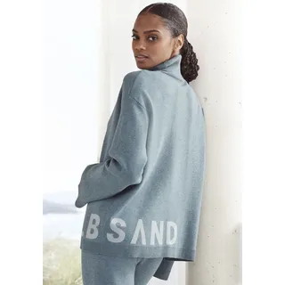 Sweater ELBSAND, Damen, Gr. 32/34, blau (petrol), Feinstrick, Obermaterial: 50% Viskose, 28% Polyester, 22% Polyamid, meliert, bequem hüftlang, Sweatshirts Sweater, Rollkragenpullover aus hochwertigem Strick, Loungewear