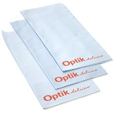 Optik- Deluxe Brillenputztuch I Microfasertuch I Reinigungstuch I Optikerqualität (3X 20x20 cm)