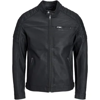 JACK & JONES Kunstlederjacke Herren,Schwarz-2,S