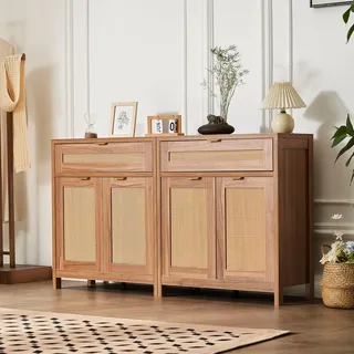 Vevor Rattankommode 2 Stk. 0 x 0 x 0 cm Braun/Bronze