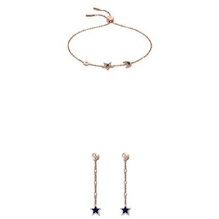 Emporio Armani Damen Armband Rose Gold-Ton Elevated Messing Komponenten + Rose Gold-Ton Elevated Messing Tropfen Ohrringe