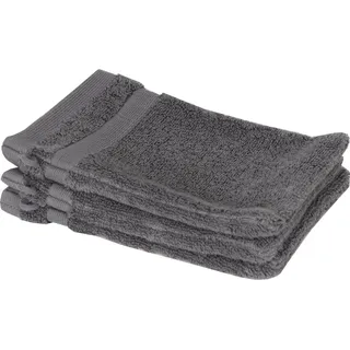 SCHÖNER WOHNEN-Kollektion Waschhandschuh »Cuddly«, (Set, 3 St., 3 Waschhandschuhe 16x21cm), schnell trocknende Airtouch-Qualität, grau