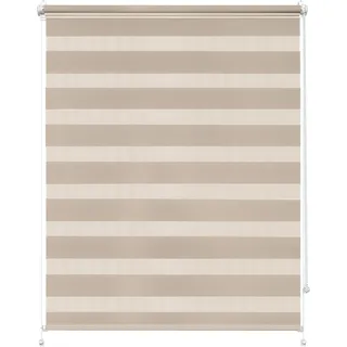 Rettika Doppelrollo Klemmfix ohne Bohren – Beige – Breite 50 cm, Höhe 120 cm – Duo Rollo für Innenräume, Sichtschutz Fensterrollo mit Lichtregulierung