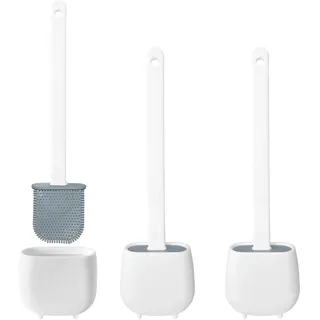 WE 3 x WC-Bürste aus TPR und thermoplastischem Gummi, Weiß
