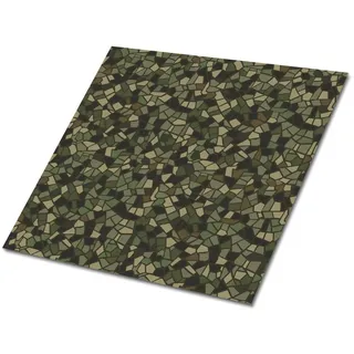 Tulup Selbstklebende Wandfliesen 9 Stück 30x30 cm - Militärisches Mosaik , Grün , Textil , Quadratisch , 30x1.6x30 cm , Tapeten & Wandverkleidungen, Wandtattoos & Sticker