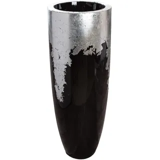 Gilde Übertopf XXL Konus 38 x 38 x 100 cm Schwarz/Silberfarben