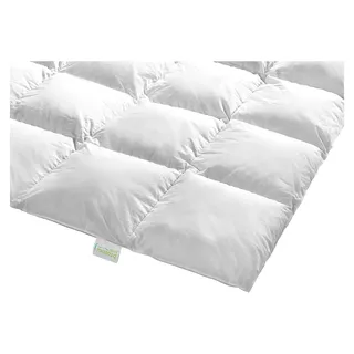 leichte Daunendecke, Sommerdecke 100% neue Daunen (60%) & Federn (40%), Kassettendecke, Bettdecke 100% Baumwolle, 60 Grad waschbar, 135 x 200 cm