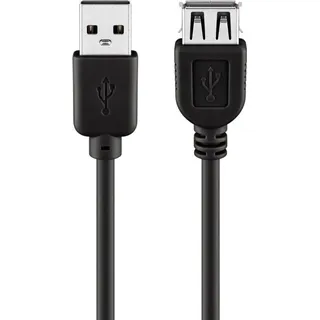 Goobay 68903, 1,8 m, USB A, USB A, USB 2.0, Schwarz - Schwarz