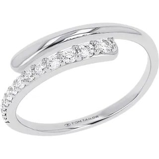 Tom Tailor Ring für Damen, Silber 925, 6 mm, mit Zirkonia, silber, Geschenkidee, kommt in Schmuck Geschenk Box, 2100562