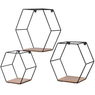 Mirrors and More Wandregal 3er Set 11 x 11 x 22 cm Schwarz