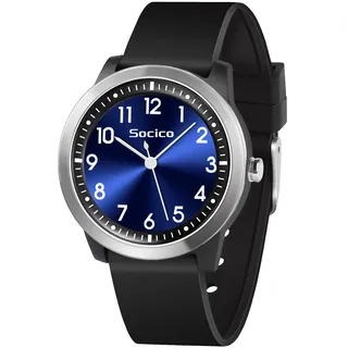 SOCICO Kinderuhr Analog, 5ATM/50M Wasserdicht Armbanduhr Kinder Mädchen Jungen Teenager, Leicht Lesbar Kinder Quartz Minimalistisch Uhren für 9-18 Jahre (Blau)