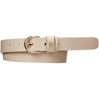 Tommy Hilfiger Damen Gürtel Essential Effortless 2.5 Ledergürtel, Beige (White Clay), 75 cm