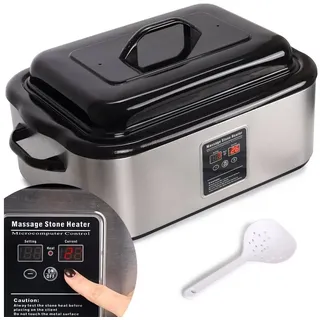 Habys Hot Stone Steinerwärmer | Wärmegerät Heizgerät Erwärmer | Fassungsvermögen 17L | Digitale Anzeige Kontrolle | für Massage, Therapie und Kosmetik