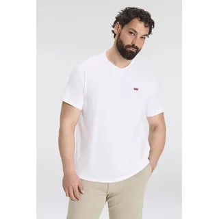 T-Shirt LEVI'S PLUS "LE BIG ORIGINAL HM TEE", Herren, Gr. 4XL (72/74), weiß, Jersey, Obermaterial: 100% Baumwolle, unifarben, regular fit normal, Rundhals, Shirts T-Shirt, mit Logo Stickerei