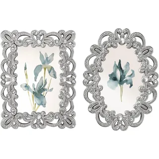 gifty gifty Bilderrahmen Vintage Silber 5,1x7,6 cm 2er Set