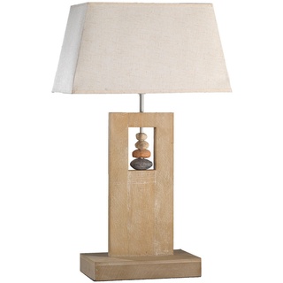 Xxxl Tischleuchte , Beige , Holz, Textil , 23x75x45 cm , Lampen & Leuchten, Innenbeleuchtung, Tischlampen, Tischlampen