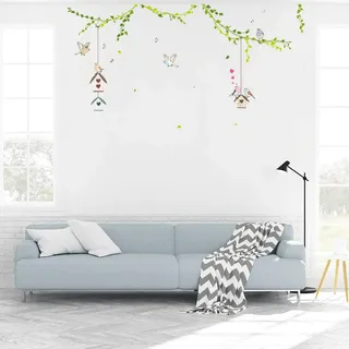 Ambiance Sticker Wandaufkleber-Dekorationsklebstoffe Kleine Vögel Wandtattoo für Baby, Kinderzimmer und Wohnzimmer - H70 x L50 cm