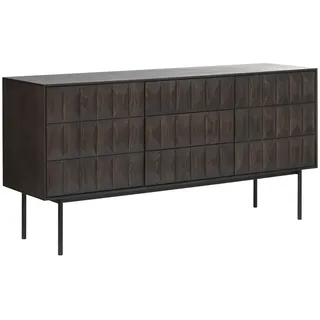 Novel Sideboard , Dunkelbraun , Holzwerkstoff , furniert, massiv , 2 Fächer , 3 Schublade(n) Schubladen , 160x79x45 cm , Beimöbel erhältlich , Holzmöbel, Wohnwände Holz, Wohnwand Serien Holz