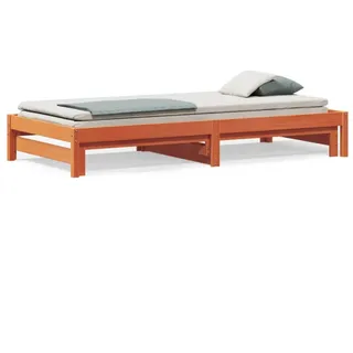 vidaXL Tagesbett Ausziehbar Wachsbraun 90x200 cm Massivholz Kiefer - Braun
