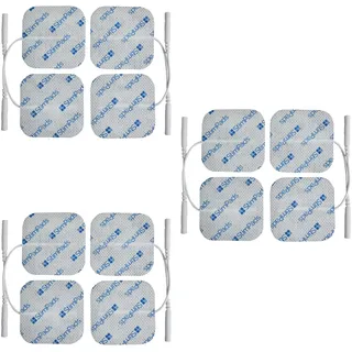 StimPads TENS und EMS Elektroden - 12er-Pack von 40X40mm Elektroden Pads mit 2mm Universal Pin-Anschluss - Zuverlässig und qualitativ hochwertige Klebelektroden - Zertifiziertes Medizinprodukt