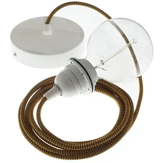 Creative Cables Rz23 Zigzag 2 M Hängeleuchte Pendel Für Lampenschirm - Gold / Burgundy / White - One Size