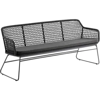 Gartenbank , Anthrazit, Grau , Metall, Textil , Füllung: Schaumstoff , 195.5x86x68.5 cm , mit Rückenlehne , Gartenmöbel, Gartenbänke, Gartenbänke