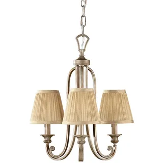 Elsteadlighting Elstead Lighting Kronleuchter Abbey Kronleuchter E14 3-fach Silber, Sand, (48.30 cm,