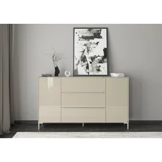 Set One by Musterring Sideboard "Reno", 1 Stk. tlg. Mit Winkelfuß in diversen Farben, 108 cm Höhe & Farbauswahl, kaschmir matt lack, glas kaschmir glanz),