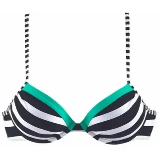 KangaROOS Push-Up-Bikini-Top Damen schwarz-weiß Gr.34 Cup B