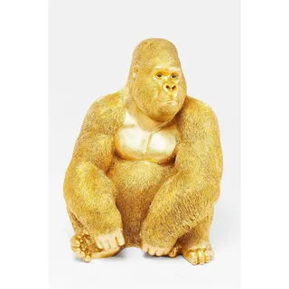 Kare Design Deko Figur Monkey Gorilla, Gold, Deko Objekt, Affe, Gorilla, handbemalt, Unikat, 76x60x55 cm (H/B/T)