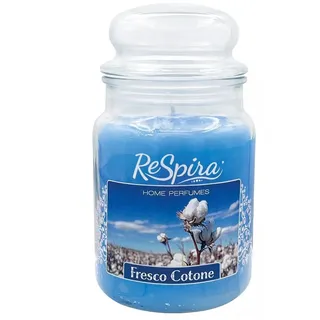 Duftkerze im großen Glas mit Deckel, Baumwolldocht, Brenndauer bis zu 130 Stunden, Made in Italy (1 Stück, Baumwollblumen)