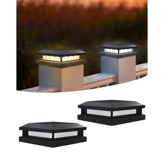 BRIMAX Solar Pfostenkappe 9-12 cm für Holz & Kunststoff | 2er Set