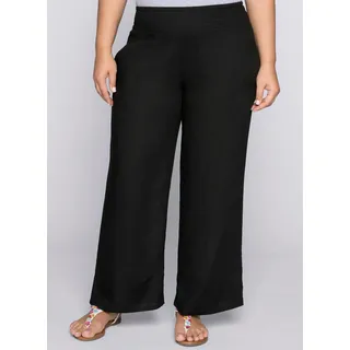 Schlupfhose SHEEGO, Damen, Gr. 44, Normalgrößen, schwarz, 100% Viskose, unifarben, Hosen Schlupfhose