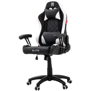 Elite Kinder Gaming Stuhl PULSE | Ergonomischer Bürostuhl - Bis 120 Kg - PC Gamingstuhl - Schreibtischstuhl - Gamer Racing Stuhl - Kunstleder - Schwarz