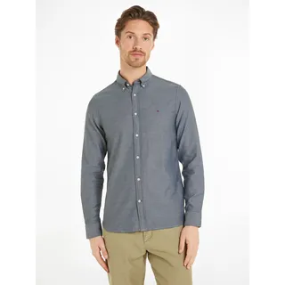 Tommy Hilfiger Langarmhemd »FLEX DOBBY SF SHIRT«, mit Knopfleiste, blau