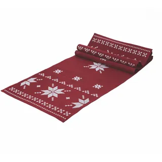 Roter Tischläufer, 40 x 173 cm, Polyester, geometrisches Dekor, Xmas