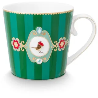 Pip Studio Love Birds Medallion Henkelbecher Stripes grün 250ml