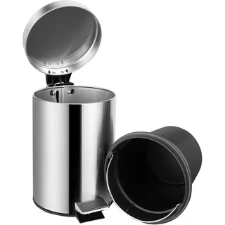 Ambrosya | Exklusiver Kosmetikeimer aus Edelstahl | Abfalleimer Badezimmer Mülleimer Bad Papierkorb Treteimer Accessoires Mini Eimer Matt (Edelstahl (Gebürstet), 3 Liter)