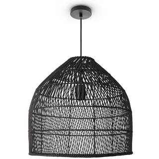 Paco Home LINNU 1-flg. Ø44 cm Rattan schwarz