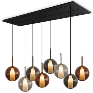 s.luce Hängeleuchte Belluna Mehrfarbig Ø 24cm , Multicolor , Glas , Rund , E27 , 24x45x24 cm , Lampen & Leuchten, Innenbeleuchtung, Hängeleuchten, Pendelleuchten