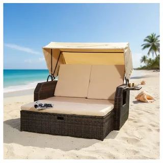 MuCoLa Sonnenliege 140 x 145 x 136 cm Braun