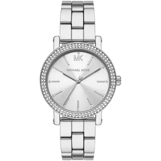 Michael Kors Corey Damen 38MM Silberfarbene Edelstahluhr, MK7549