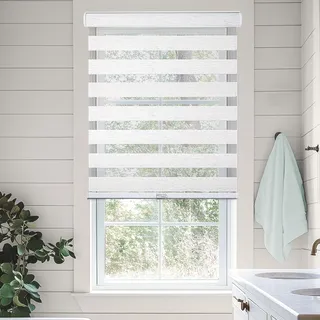 Chicology Zebra-Jalousien, Rollos für Fenster, Textil Kunststoff Stahl Polyester-Mischung, Basic Natural, 30" W x 72" H