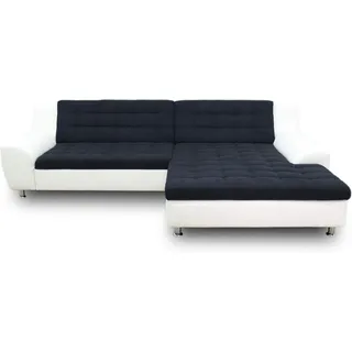 DOMO. collection Ecksofa Morton, Sofa in L-Form, Eckcouch aus Leder mit edlem Microfaser-Polster, Couch, Polsterecke, Kunstleder, 304 x 200 x 84 cm (BxTxH), schwarz/weiß