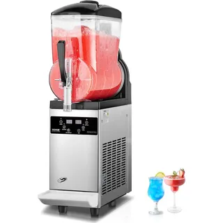 Vevor kommerzielle Slusheis Maschine 12 L Einzeltank-Maschine für gefrorene Getränke, 48 Tassen Edelstahl Slush-Eismaschine mit elektronischem Tastenfeld Softeis