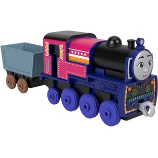 Thomas die kleine Lokomotive Ashima Schiebelokomotive aus Metall, Die-Cast Zug mit Kristallen und Zubehör zum Spielen mit der Eisenbahn, Spielzeug für Kinder, 3+ Jahre, HNN20